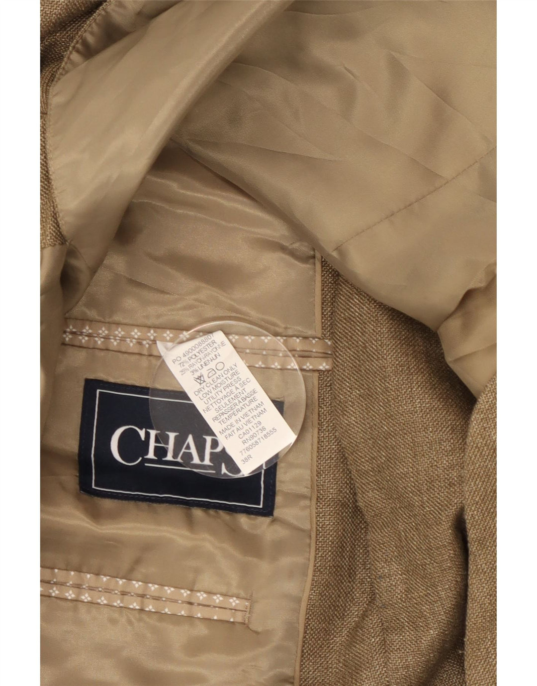Chaps Chaqueta tipo blazer de 2 botones para hombre UK 38 Poliéster beige medio