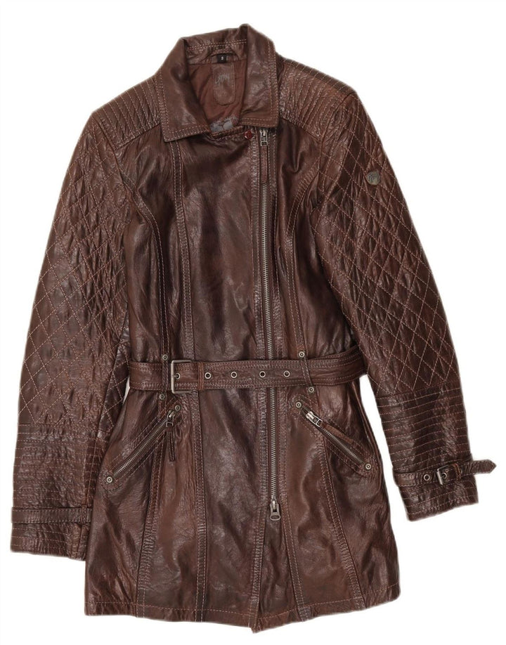 Gipsy - Abrigo de piel para mujer, talla 40, talla pequeña, color marrón