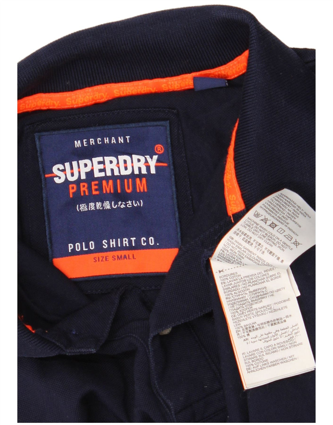 Superdry Polo Para Hombre De Algodón Azul Marino Pequeño