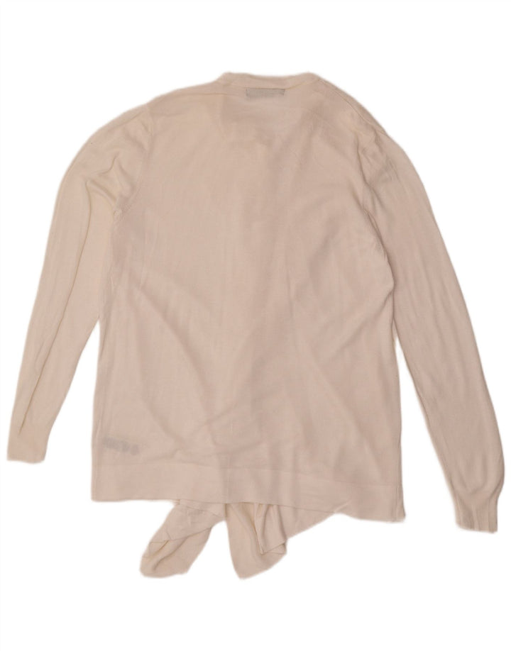 Marks & Spencer Suéter tipo cárdigan abierto para mujer UK 44 Viscosa blanca grande