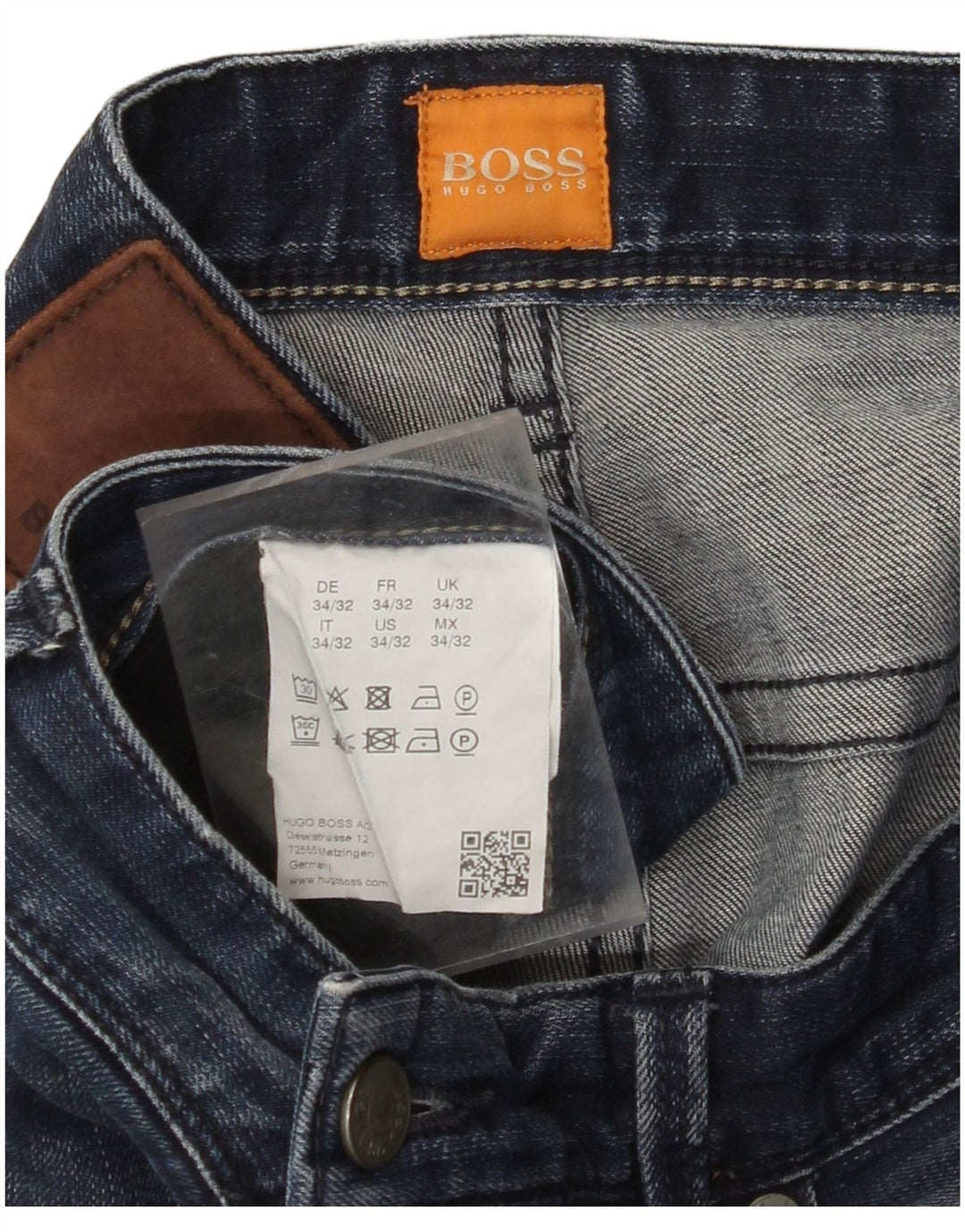Vaqueros rectos para hombre HUGO BOSS W34 L32 Algodón azul marino