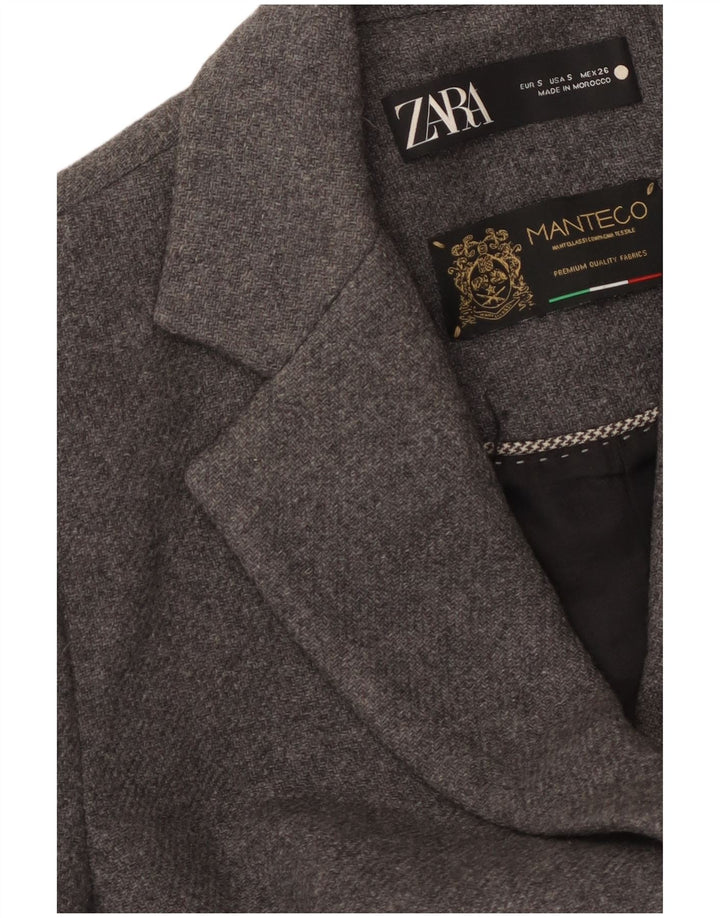 Zara Mujer Manteco Abrigo Reino Unido 10 Pequeño Gris