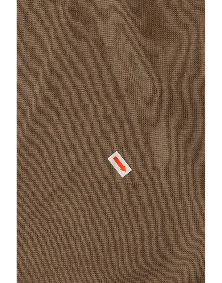 VINTAGE Hombres Loose Fit Cardigan Suéter Grande Poliamida A Rayas Verdes