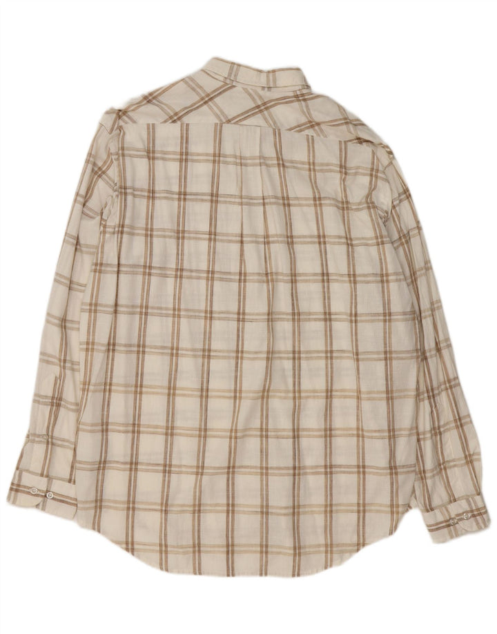 Marlboro Classics Camisa Hombre XL Blanco Cuadros Algodón