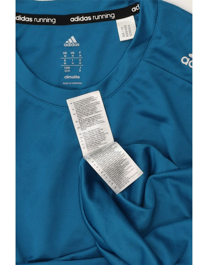 ADIDAS Hombre Climalite Top Manga Larga Poliéster Azul Medio
