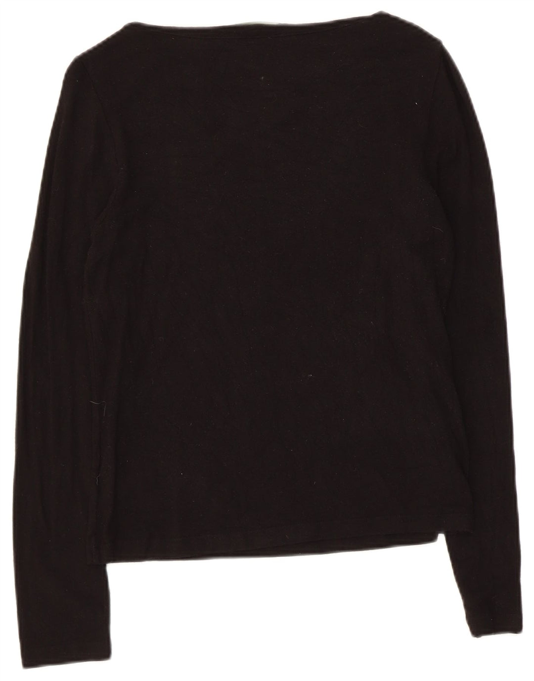 Ralph Lauren Mujer Petite Top Manga Larga UK 8 Pequeño Rayón Negro