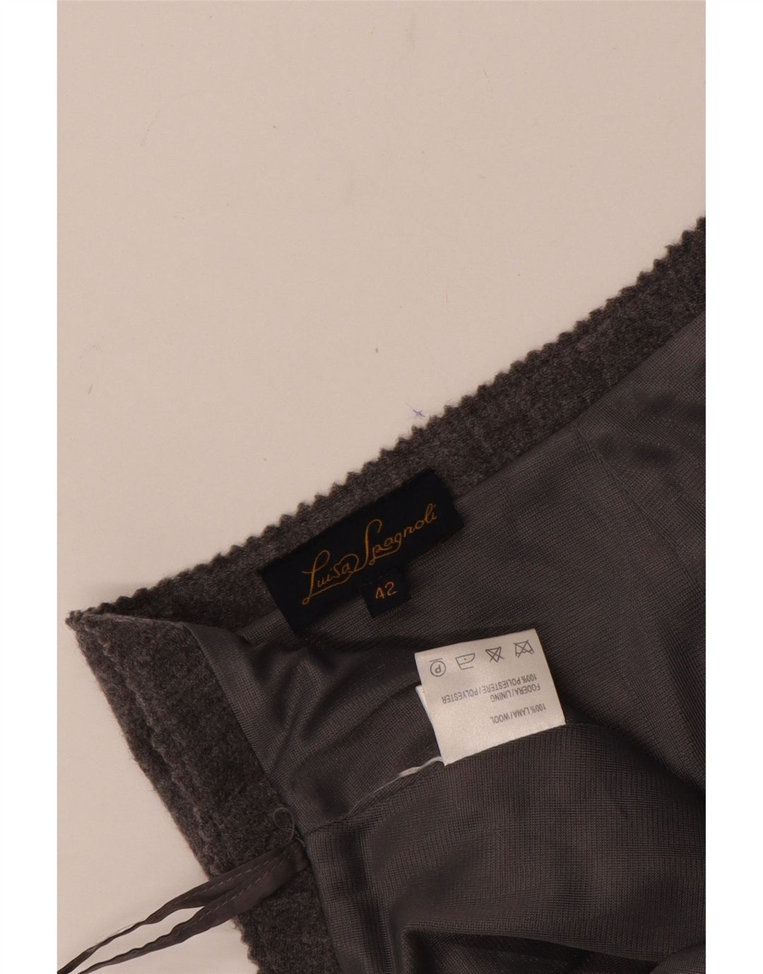 LUISA SPAGNOLI Falda lápiz para mujer IT 42 Medium W28 Lana gris