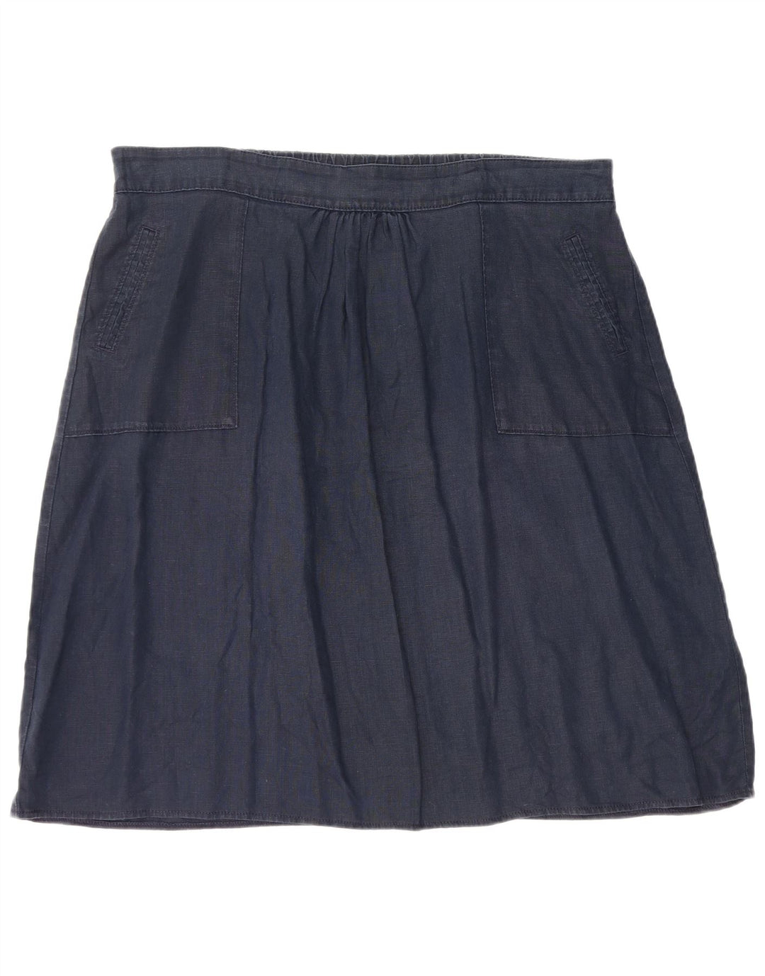 Marks & Spencer Falda acampanada para mujer W40 2XL Lino azul marino