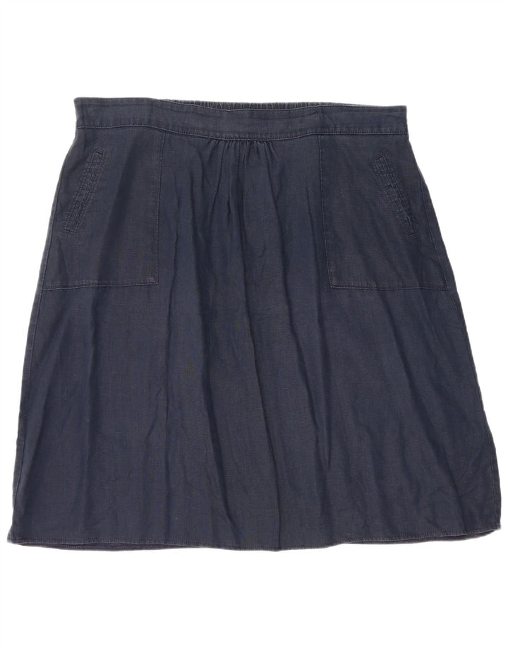 Marks & Spencer Falda acampanada para mujer W40 2XL Lino azul marino