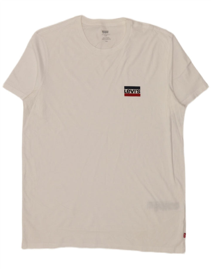 Levi's - Camiseta ajustada para hombre, talla grande, algodón blanco