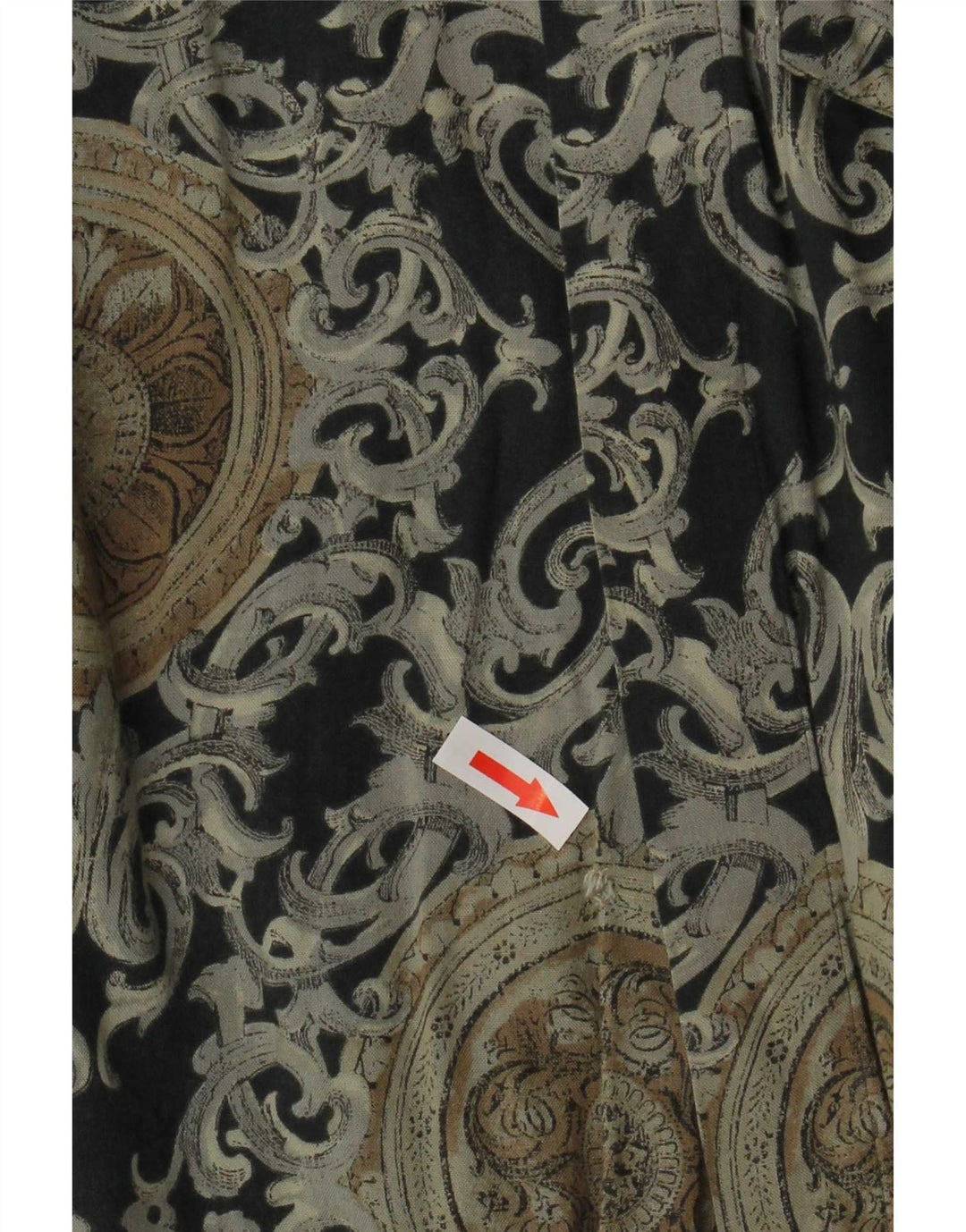 Camisa vintage para hombre grande negro Paisley