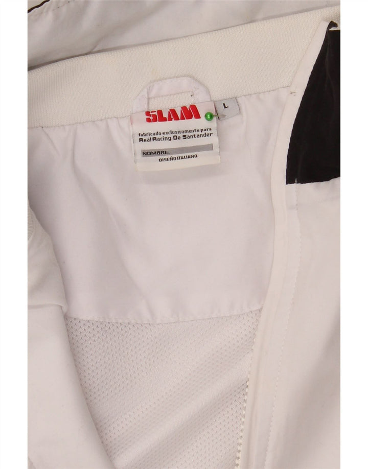 Slam Hombre Chaqueta superior de chándal con gráfico Grande Poliéster con bloques de color blanco