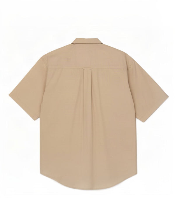 Eddie Bauer - Camisa de manga corta para hombre (algodón beige)