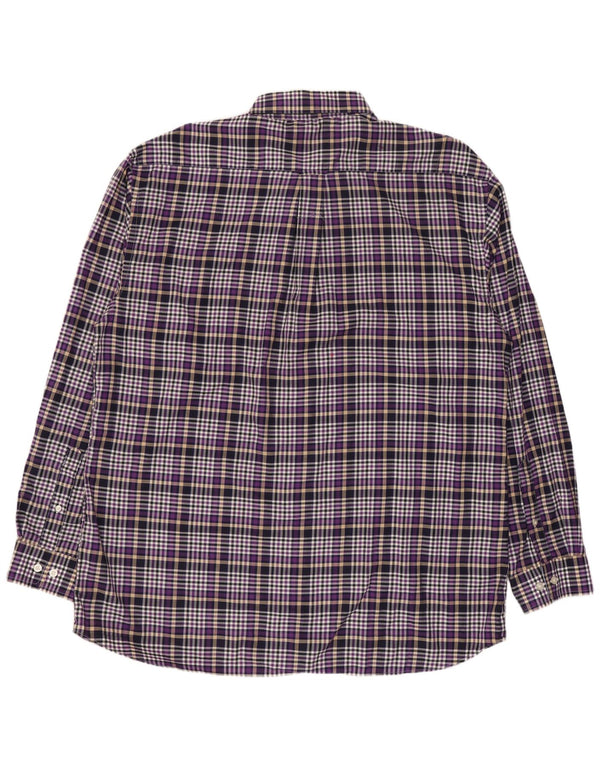 GANT Camisa Regular Fit De Franela XL De Algodón A Cuadros Morado Hombre