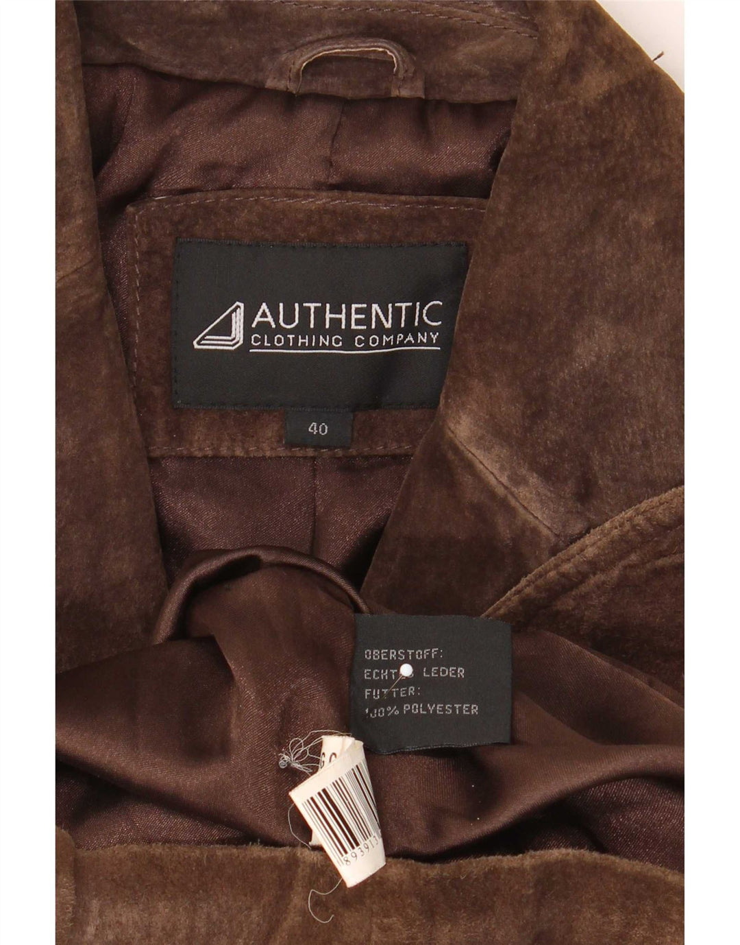 Auténtica chaqueta blazer de ante con 2 botones para mujer IT 40 Small Brown Leather