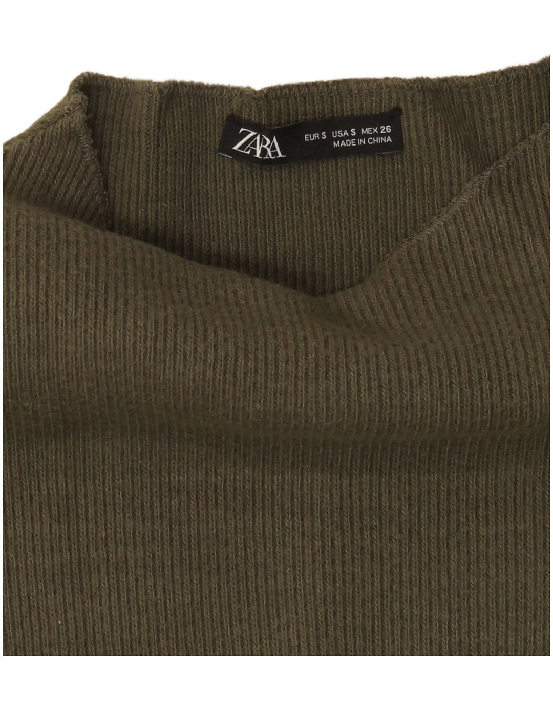 Zara Mujer Suéter De Cuello Alto De Gran Tamaño UK 10 Small Khaki