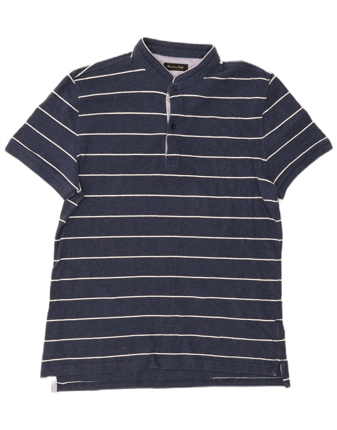 Polo Massimo Dutti Hombre Large Algodón Rayas Azul Marino