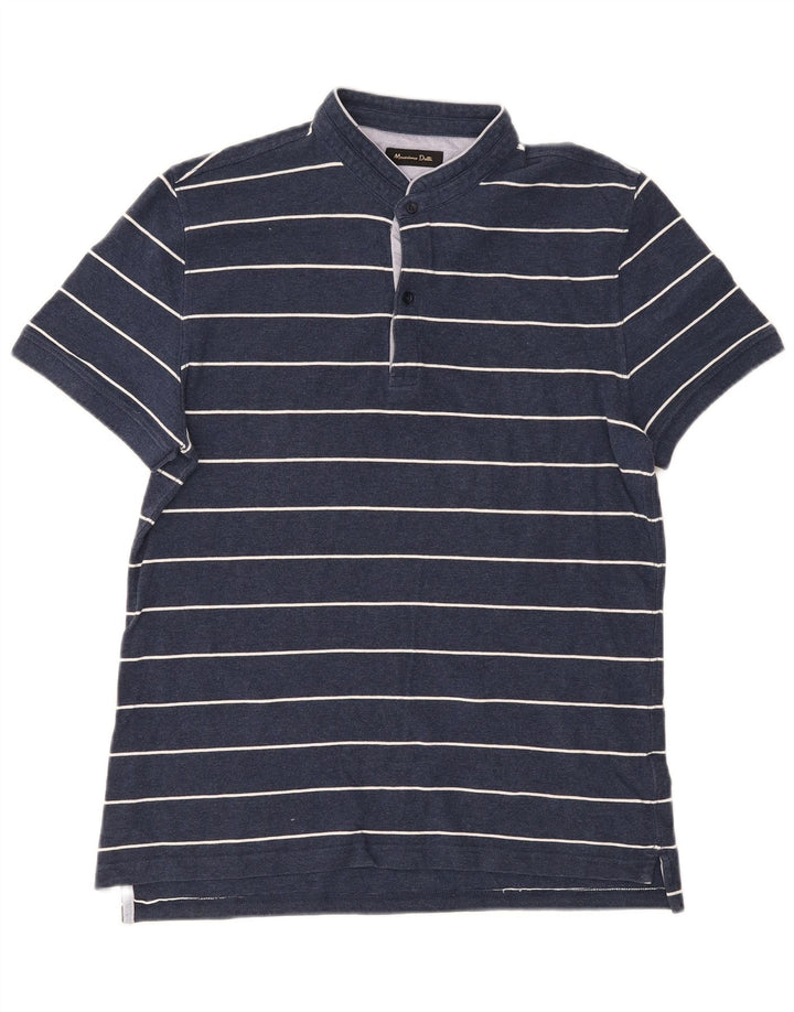 Polo Massimo Dutti Hombre Large Algodón Rayas Azul Marino