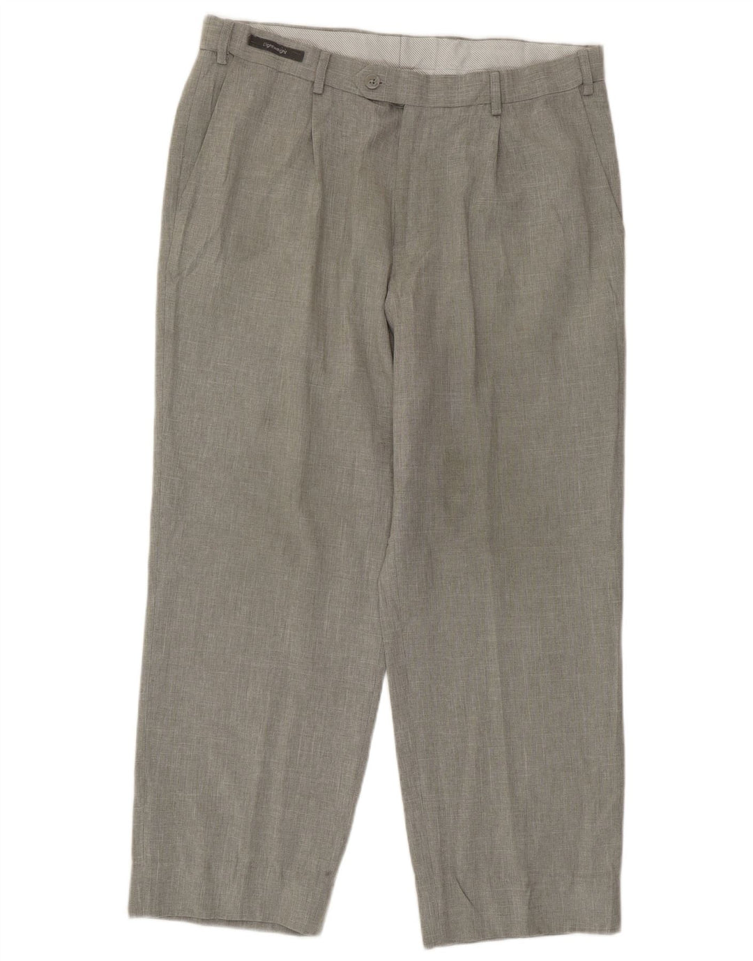 Marks & Spencer Pantalón de traje con pinzas para hombre W32 L29 Poliéster gris