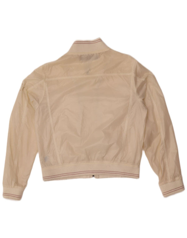 Calvin Klein Jeans Chaqueta Bomber para Mujer UK 40 Grande Poliamida Blanco Roto