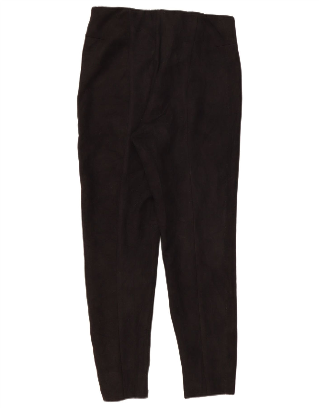 Zara Mujer Pantalones Casuales Slim Large W32 L26 Poliéster Negro