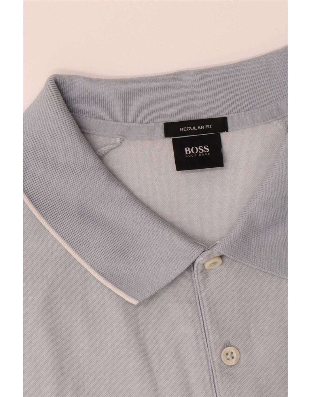 Hugo Boss Hombre Polo Regular Fit Algodón Azul Grande