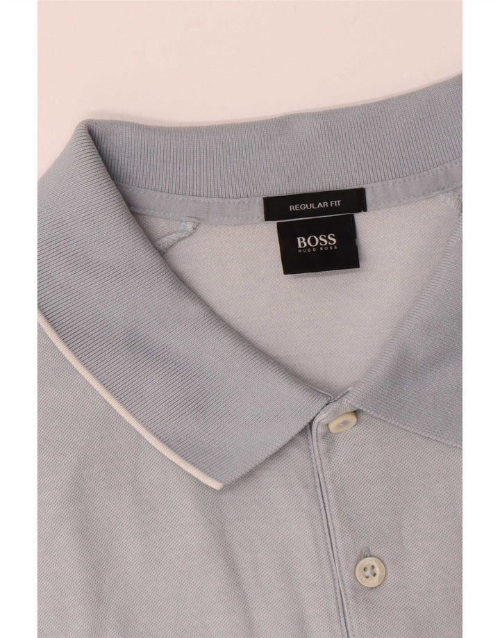 Hugo Boss Hombre Polo Regular Fit Algodón Azul Grande
