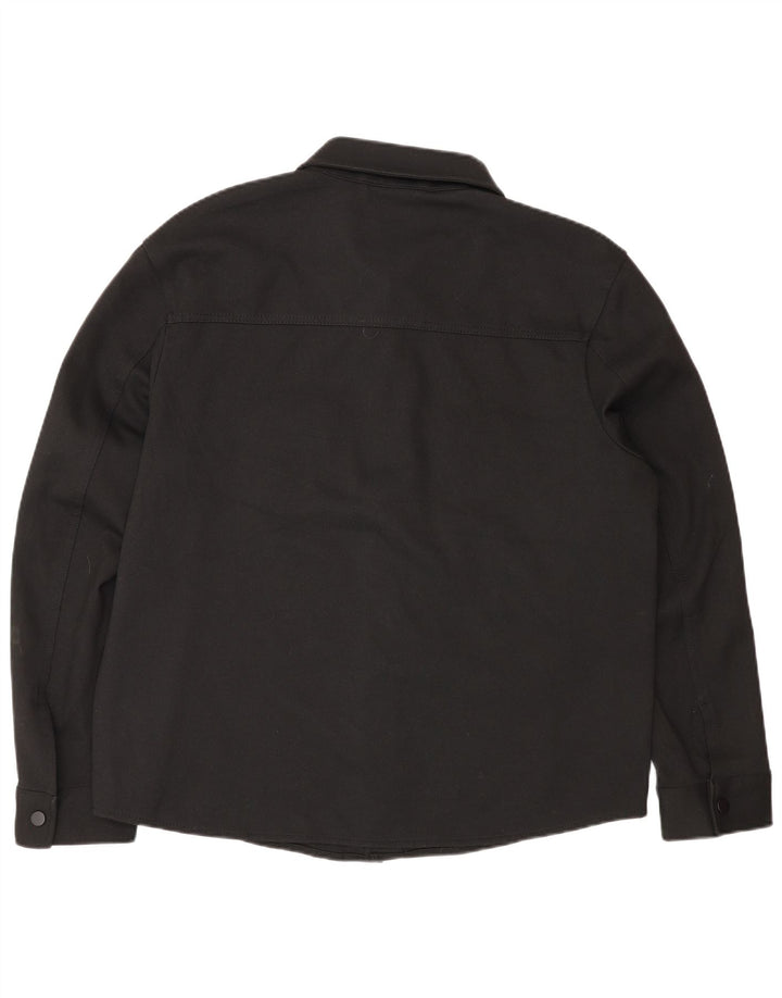 Zara Hombre Camisa Sobrecamisa XL Negro Poliéster