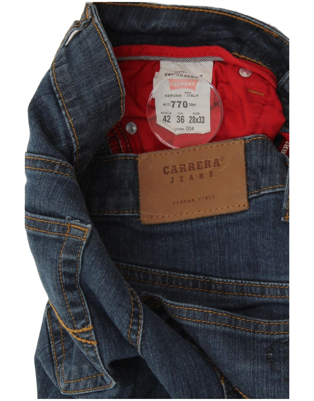 CARRERA Jeans rectos para mujer IT 42 Medium W28 L33 Algodón azul