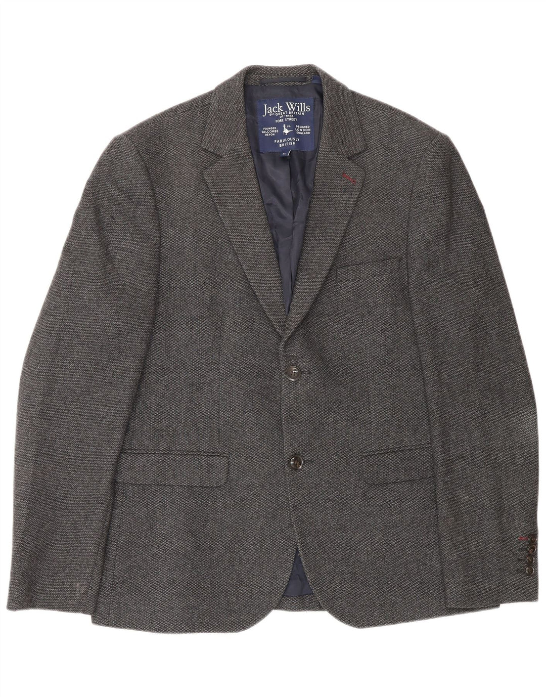 Jack Wills Chaqueta tipo blazer de 2 botones para hombre UK 42 XL Lana gris