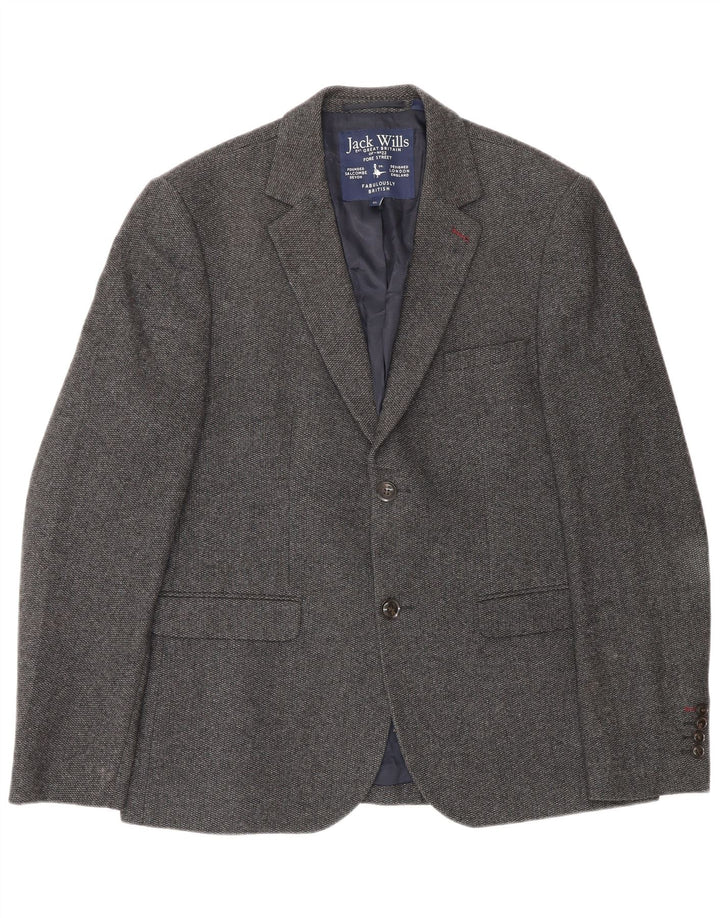 Jack Wills Chaqueta tipo blazer de 2 botones para hombre UK 42 XL Lana gris
