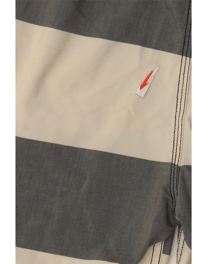 Quiksilver Bañador para hombre, talla grande, color blanco roto, poliéster a rayas