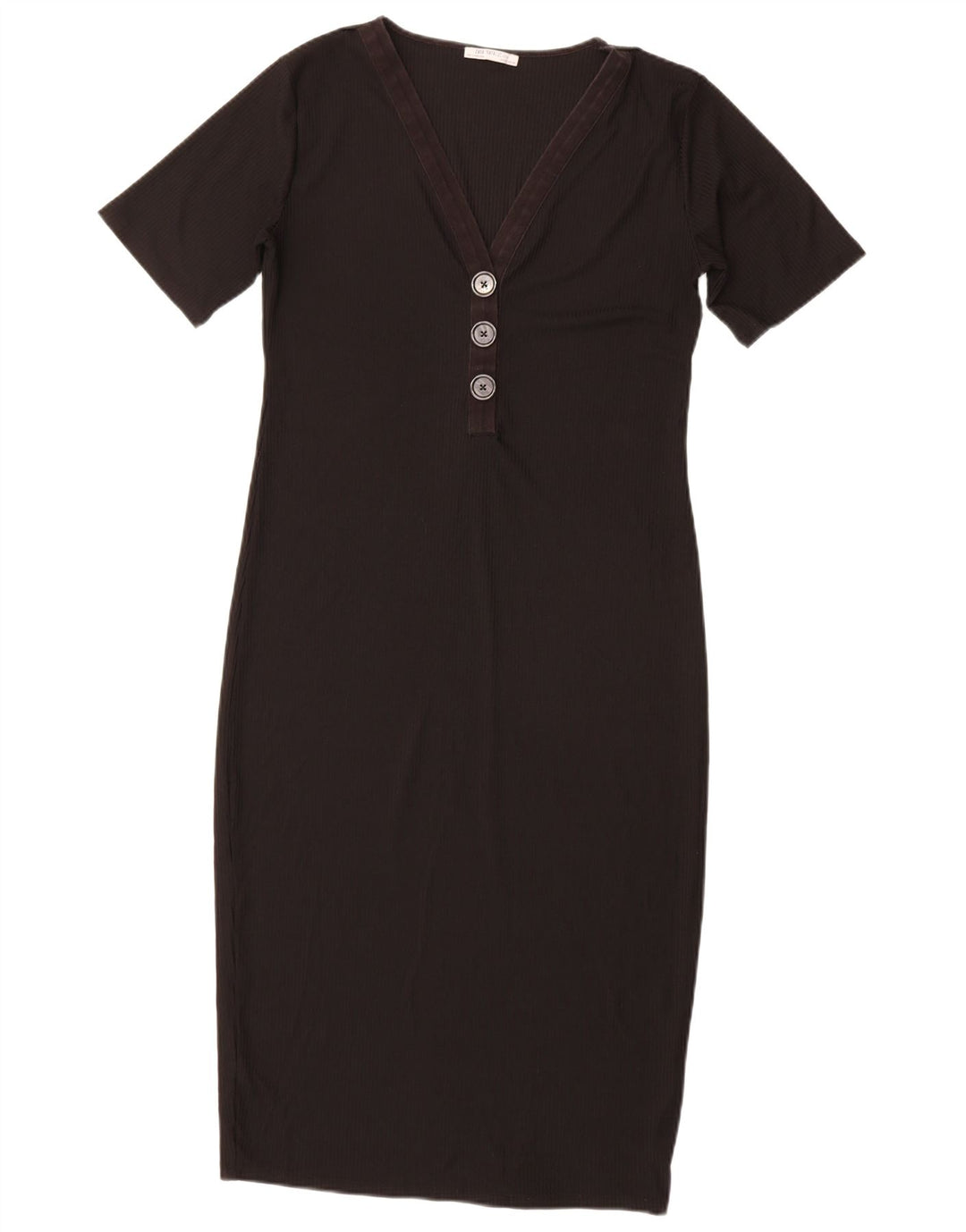 Zara Mujer Trafaluc Vestido Vaina UK 44 Grande Poliéster Negro