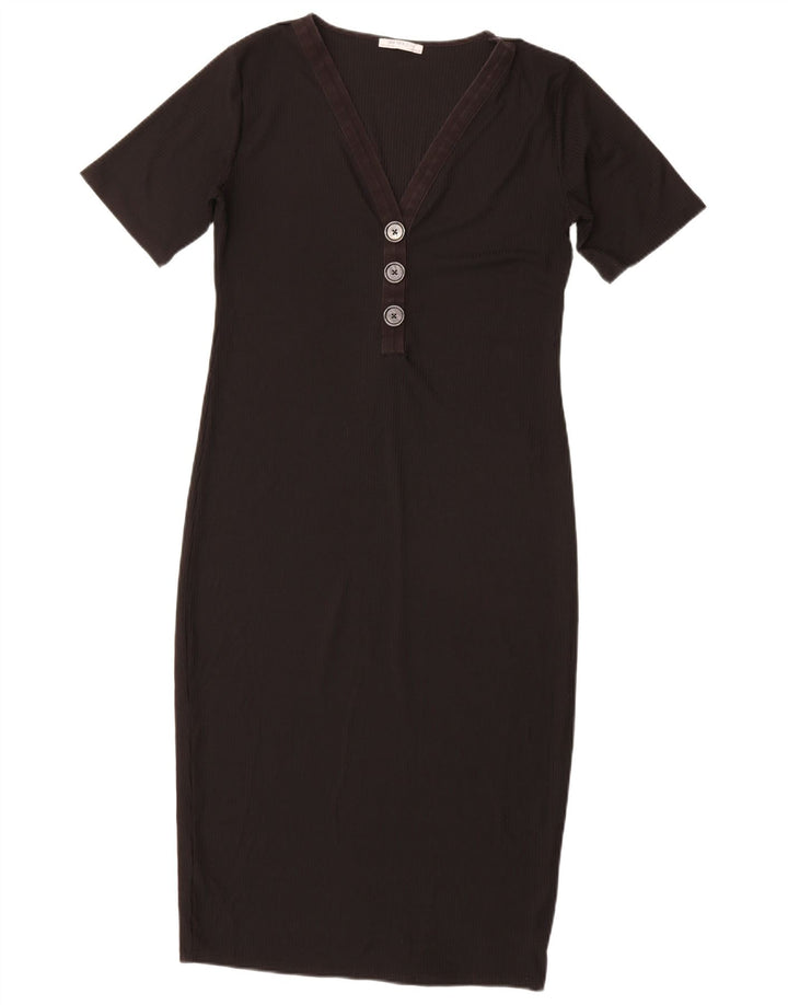 Zara Mujer Trafaluc Vestido Vaina UK 44 Grande Poliéster Negro