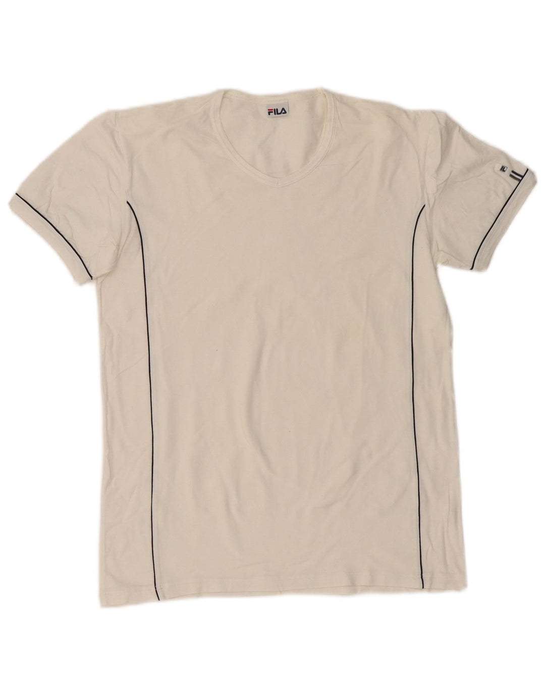 Fila Camiseta para mujer Top UK 14 Medium White Cotton