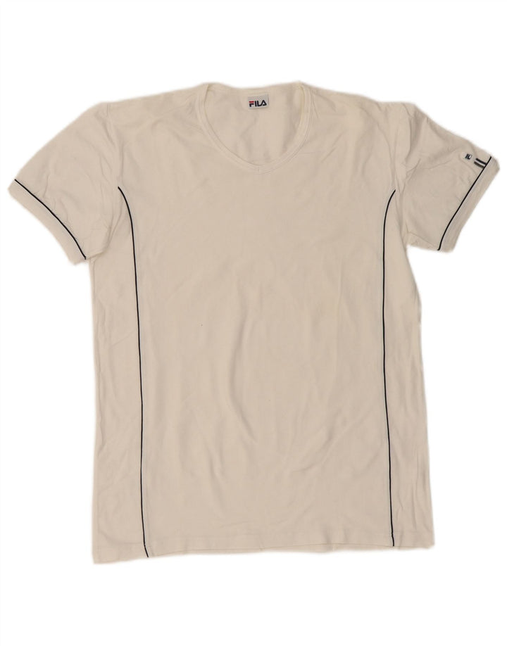 Fila Camiseta para mujer Top UK 14 Medium White Cotton