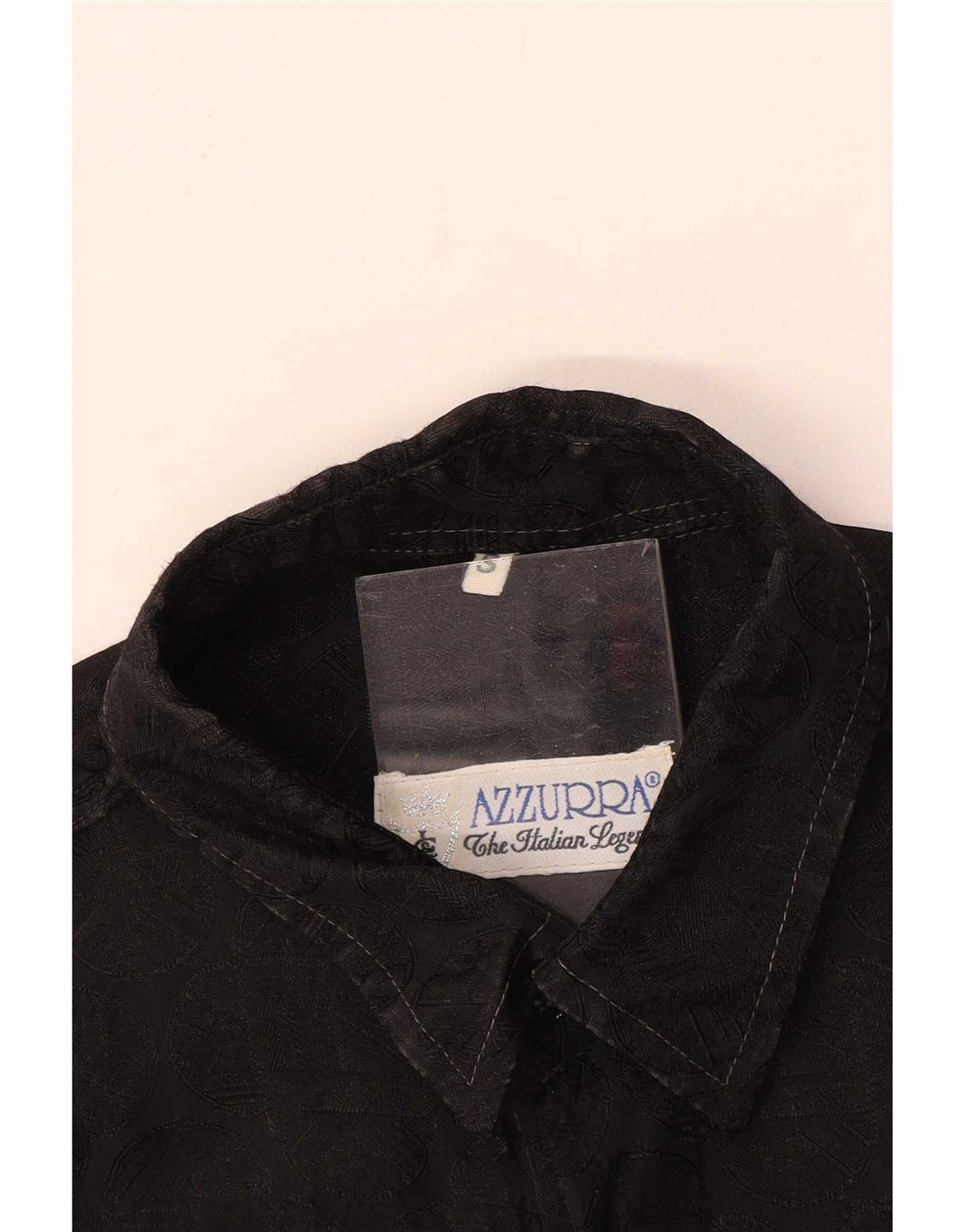 Camisa Azzurra para hombre pequeña negra geométrica