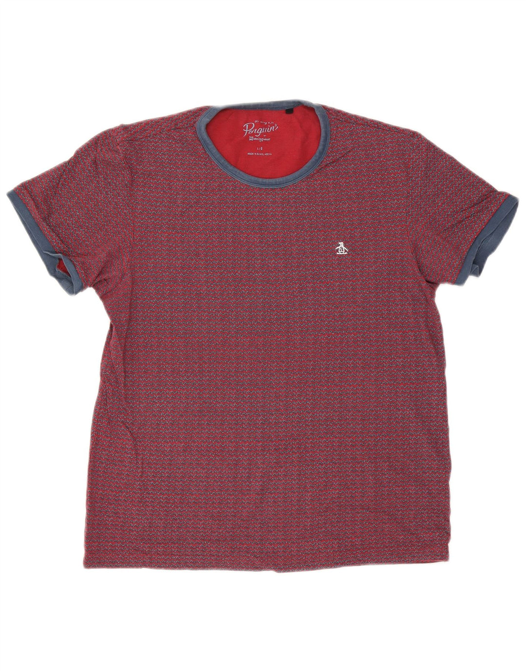 Camiseta Penguin para hombre Top Large Red Chevron