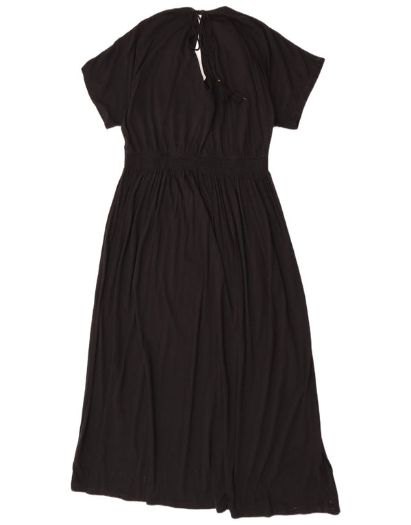 Marks & Spencer Maxi Vestido para Mujer UK 20 2XL Algodón Floral Negro