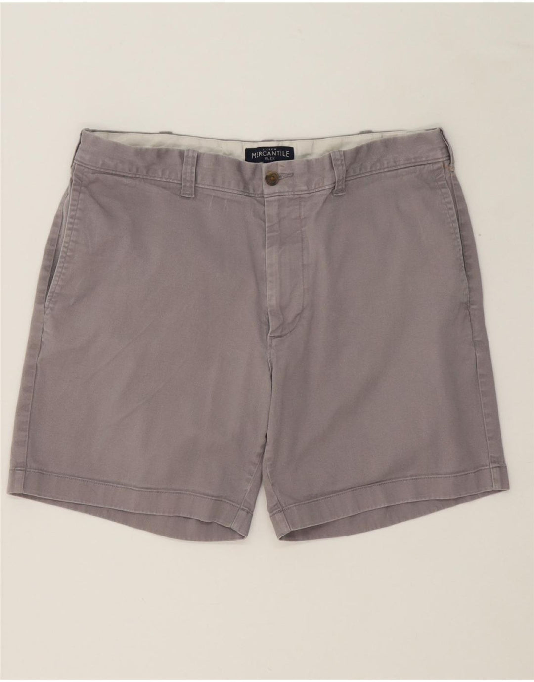 J. CREW Womens Mercantile Flex Chino Shorts W34 Large  Grey Cotton Vintage J. Crew and Second-Hand J. Crew from Messina Hembry 