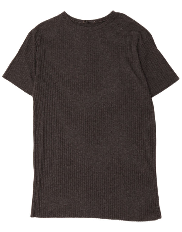 Zara Mujer Trafaluc Vestido Camiseta Reino Unido 44 Poliéster Gris Medio