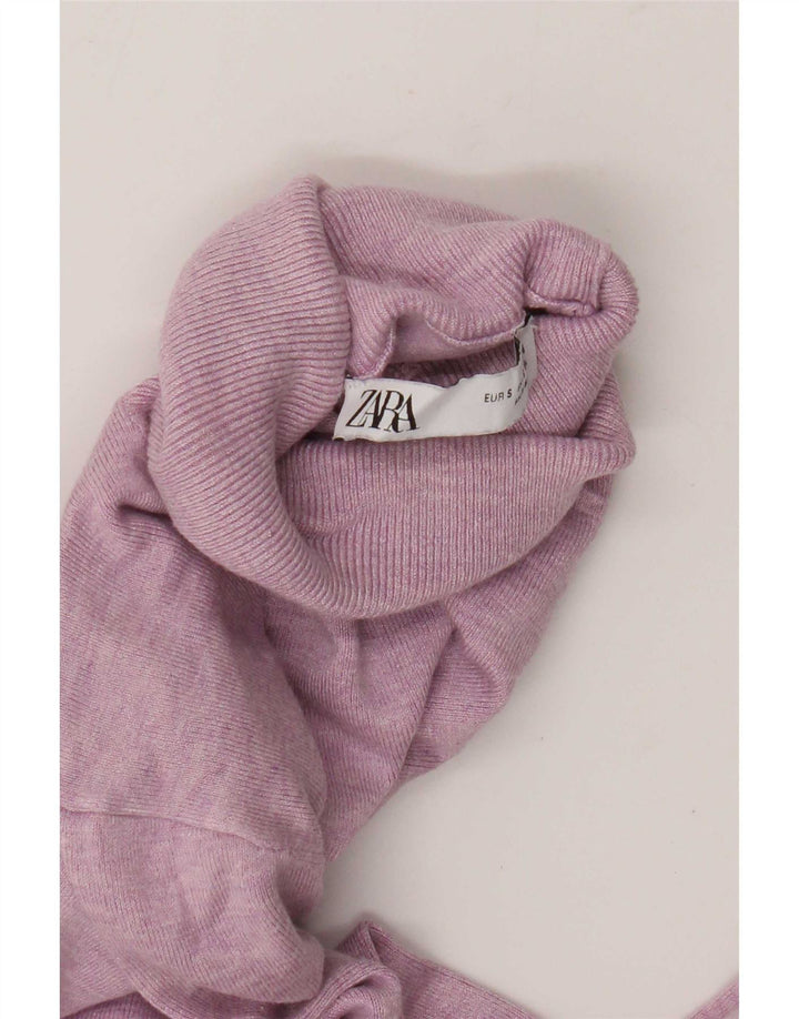 Zara Mujer Roll Neck Jumper Sweater UK 10 Small Rosa