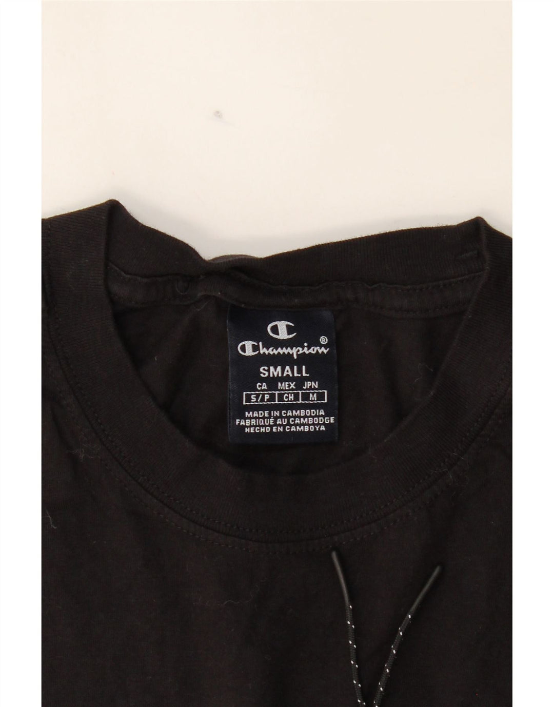 CHAMPION Mens T-Shirt Top Small Black Cotton Vintage Champion and Second-Hand Champion from Messina Hembry 
