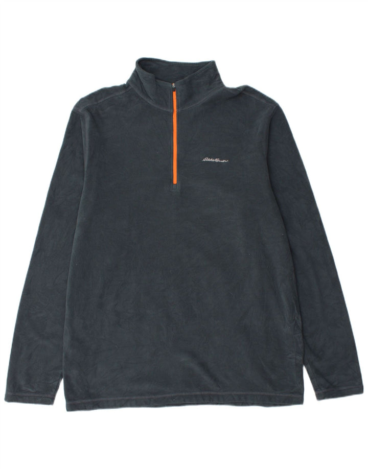 Eddie Bauer Jersey de forro polar con cuello y cremallera para hombre grande Poliéster azul marino