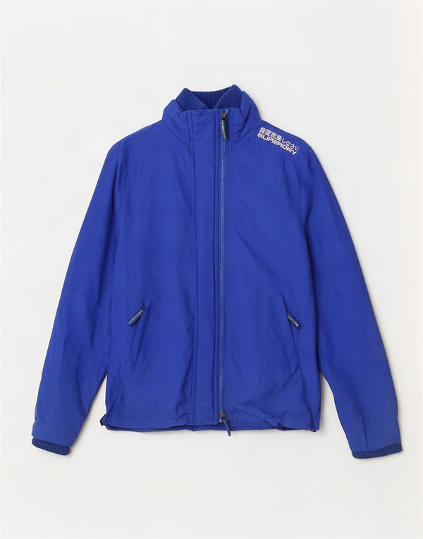 Superdry Chubasquero Mujer UK 40 Medium Blue Nylon