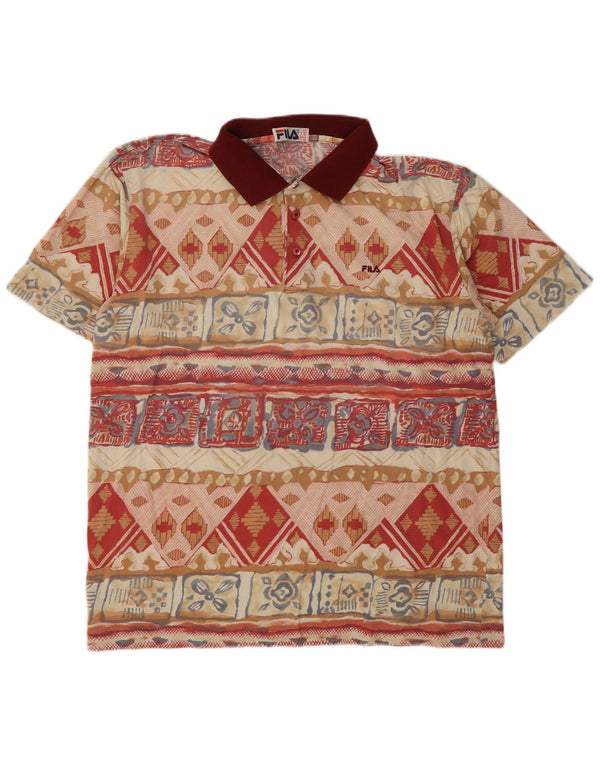 Fila Polo Hombre IT 54 XL Algodón Geométrico Multicolor