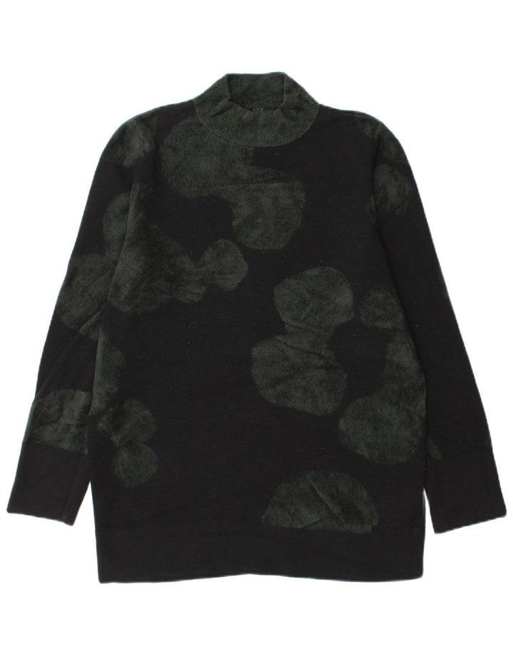 Cos Suéter tipo jersey con cuello alto para mujer UK 10 Small Black Colourblock Wool