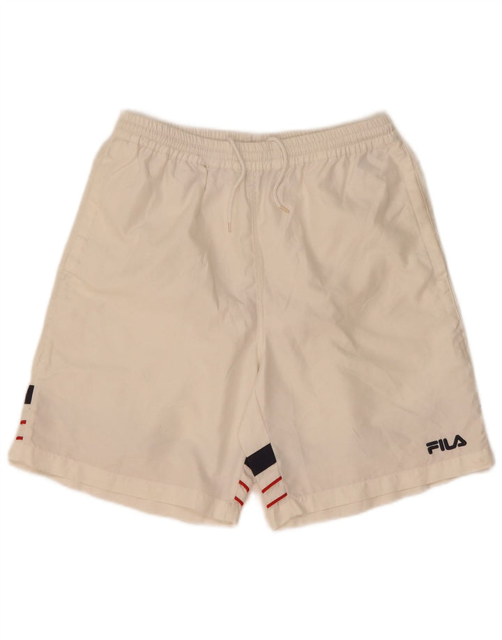 Fila Shorts deportivos para hombre Poliéster a rayas blancas medianas