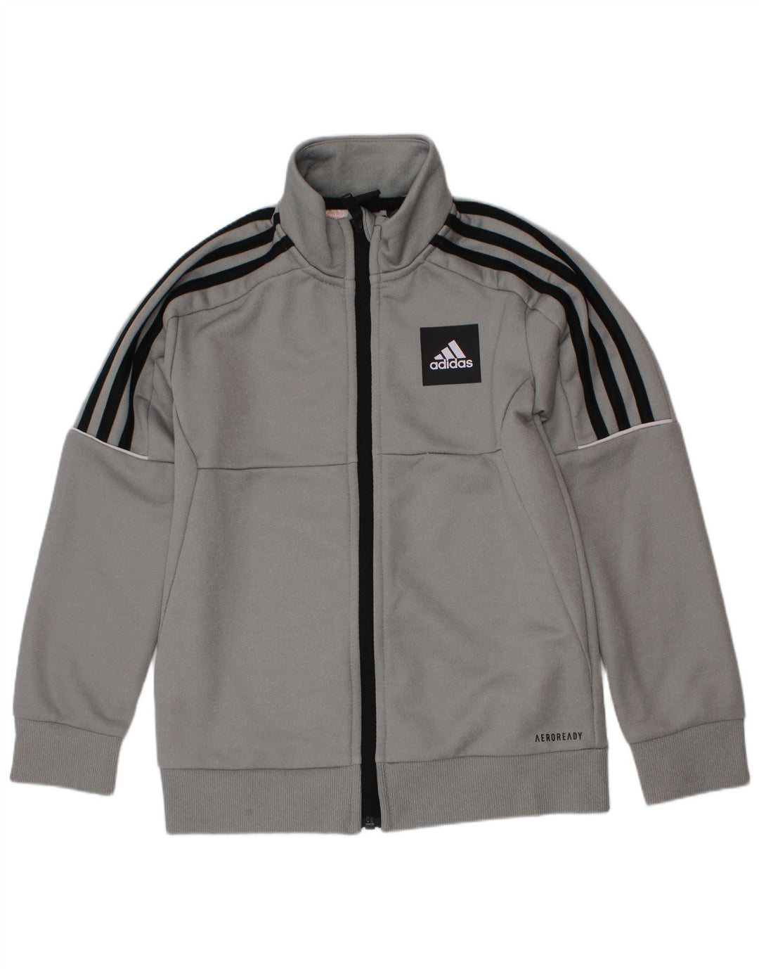 Adidas Chicos Aeroready Chándal Top Chaqueta 7-8 Años Gris Poliéster