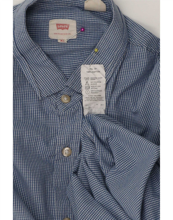 Camisa Levi's Hombre XL Algodón Vichy Azul